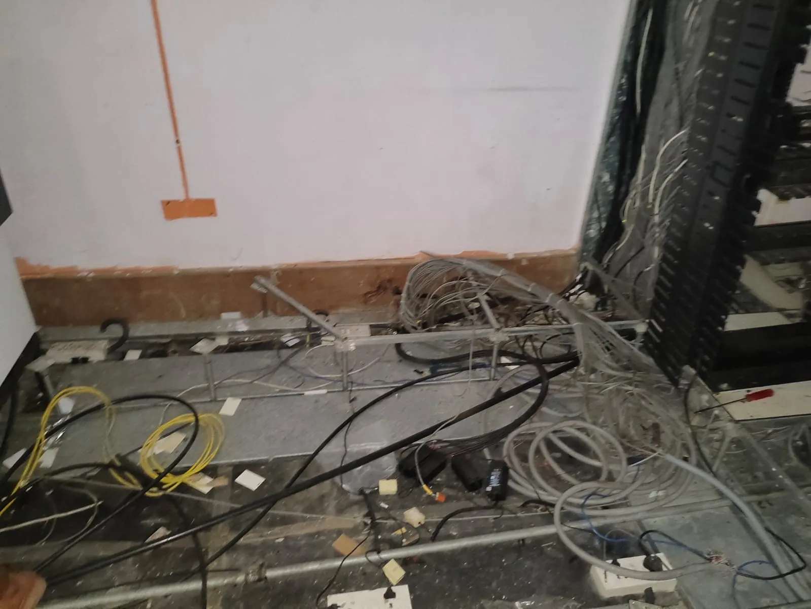 Disassembled server layout lines stacked tightly during a premium office shifting services Bangalore technical move.